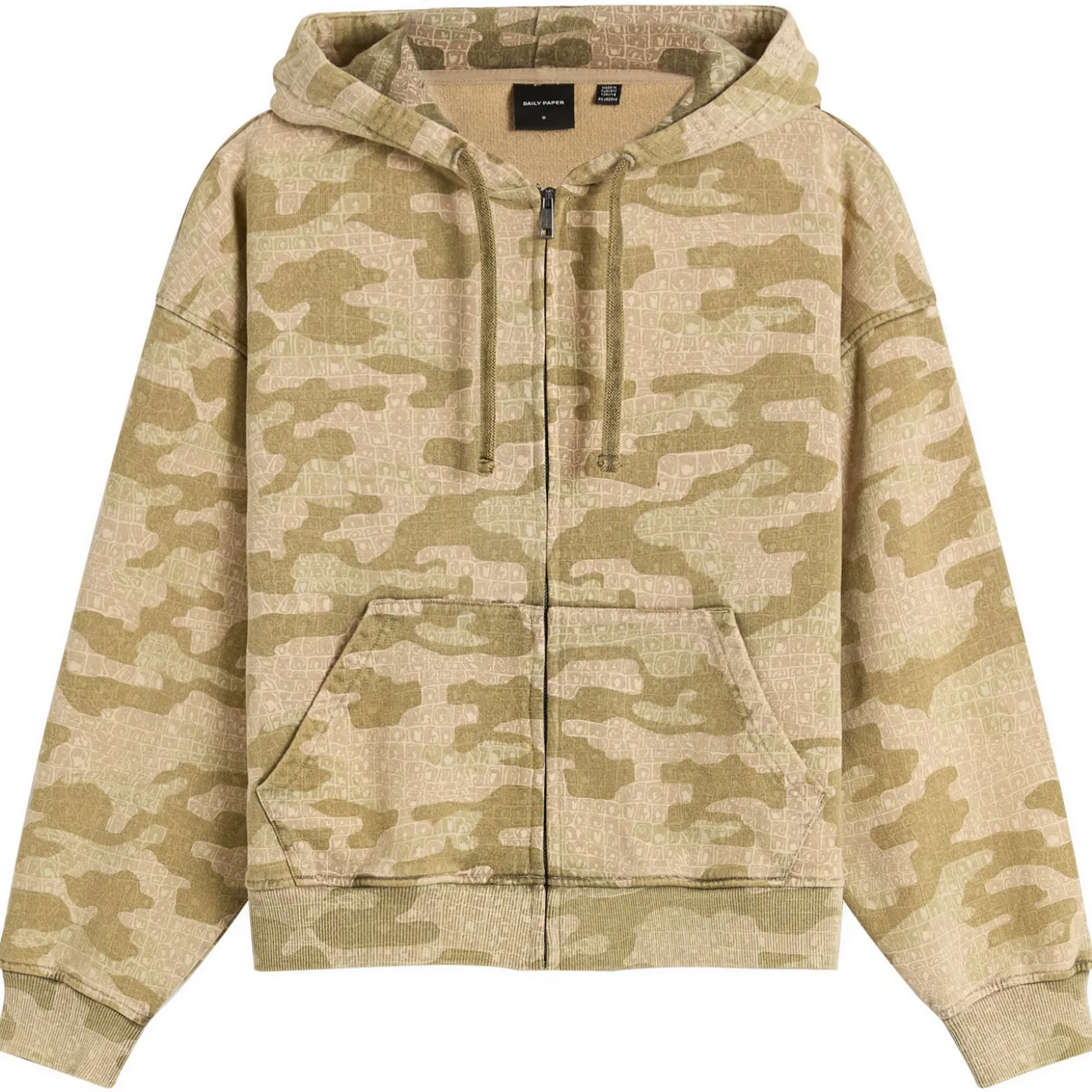 Daily Paper Boxy Camo Zip Hoodie