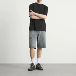 Daily Paper Compact Shield Embroidery Denim Shorts
