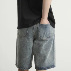 Daily Paper Compact Shield Embroidery Denim Shorts