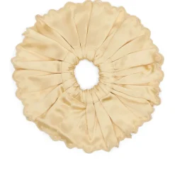 Damson Madder Button Detail Satin Scrunchie