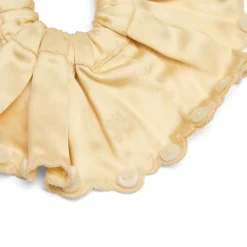 Damson Madder Button Detail Satin Scrunchie