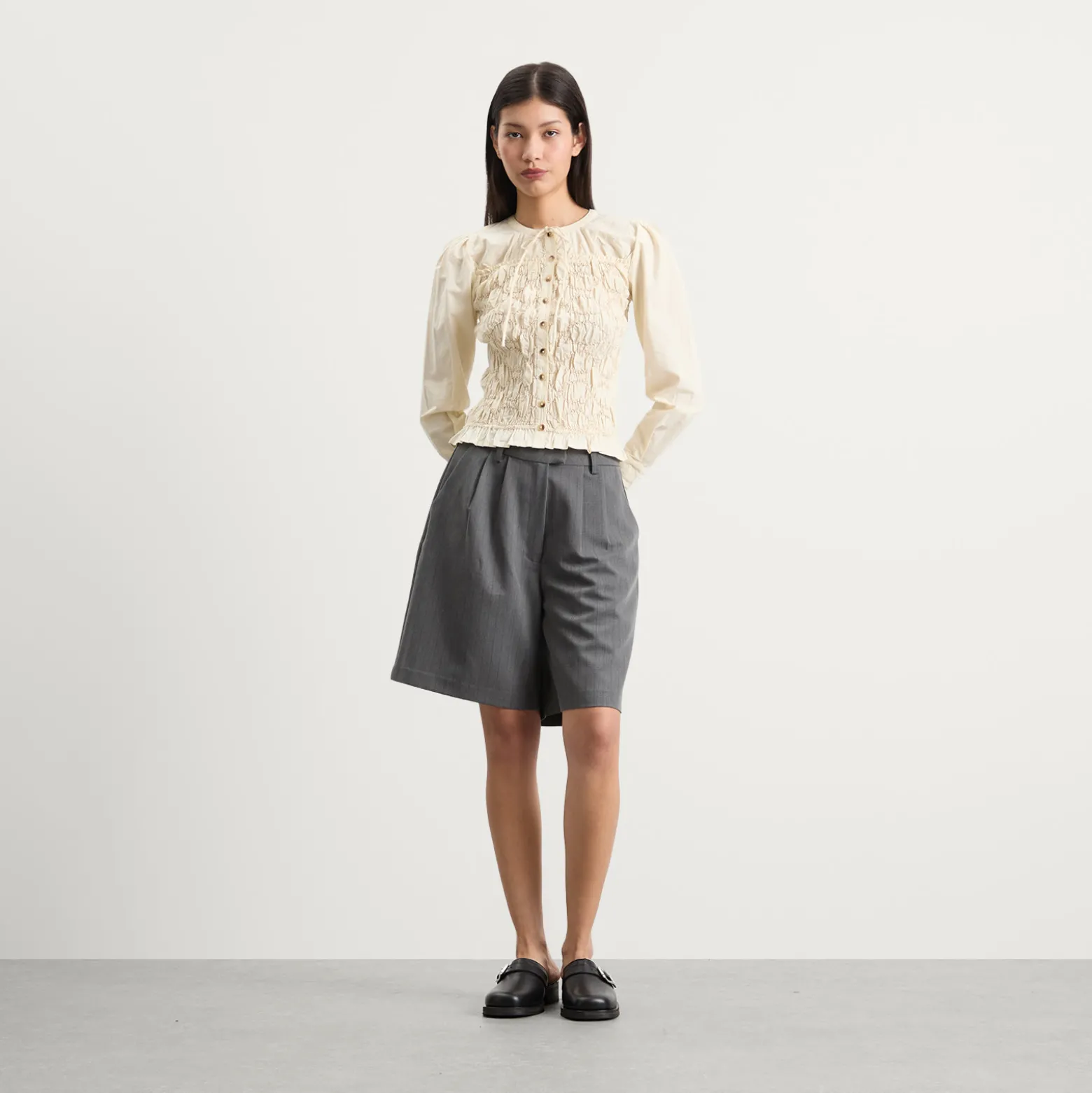 Damson Madder Elliana Smocked Cardigan