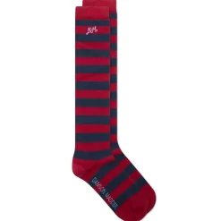 Damson Madder Knee High Stripe Socks