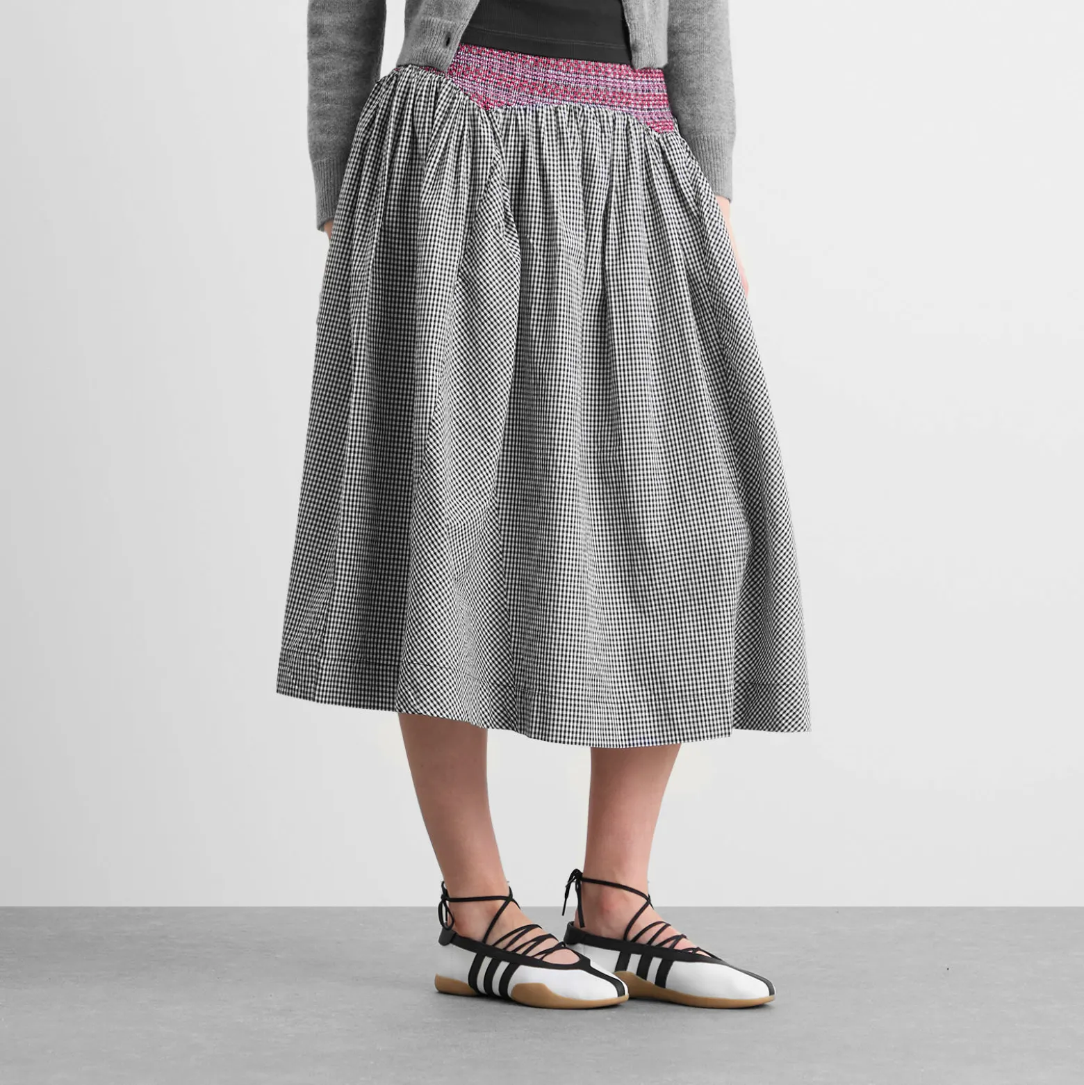 Damson Madder Layla Godet Midi Skirt