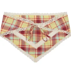 Damson Madder Triangle Headscarf With Lace Detail