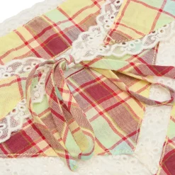 Damson Madder Triangle Headscarf With Lace Detail