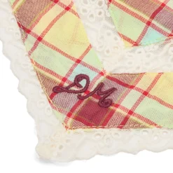 Damson Madder Triangle Headscarf With Lace Detail