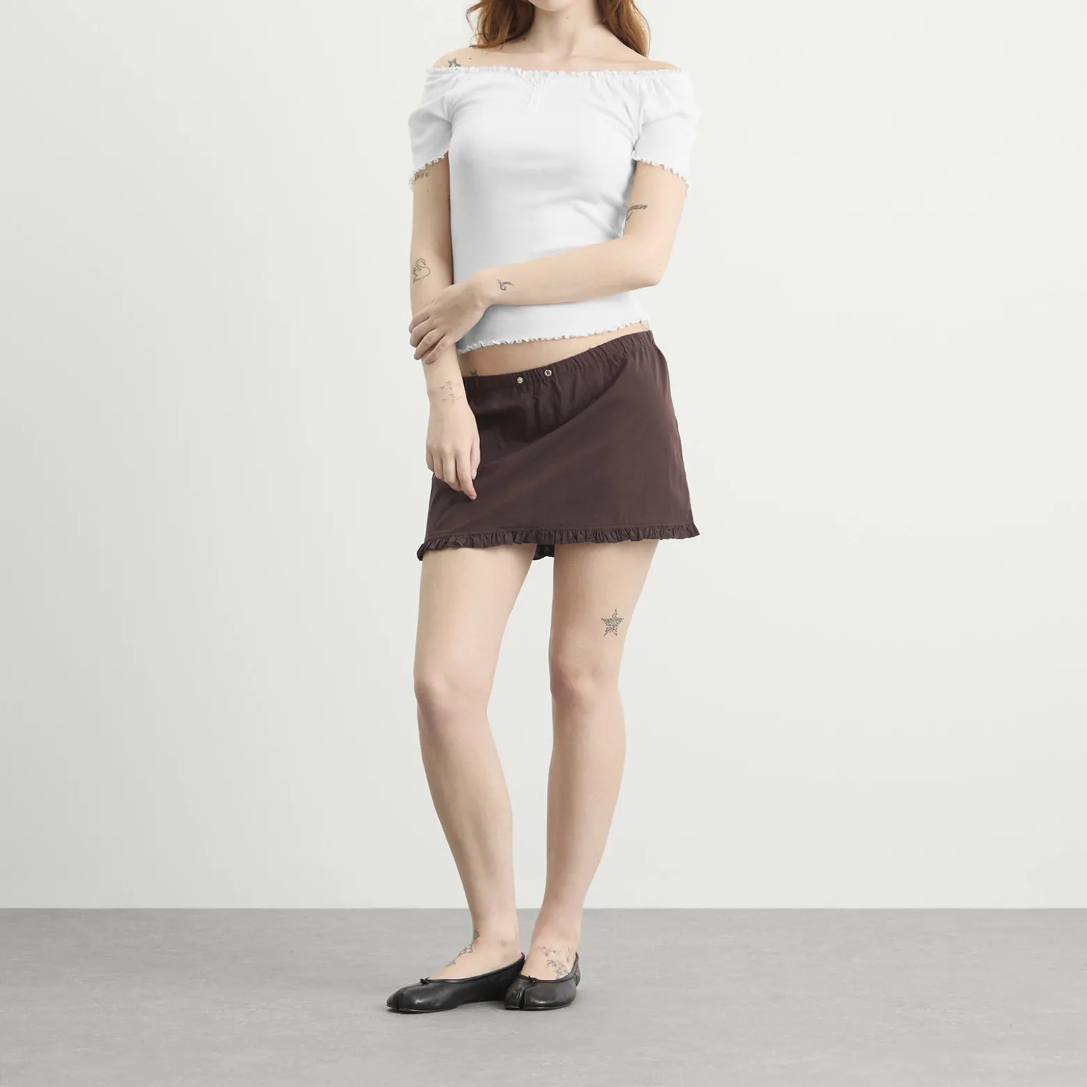 Deiji Studios Flounce Mini Skirt