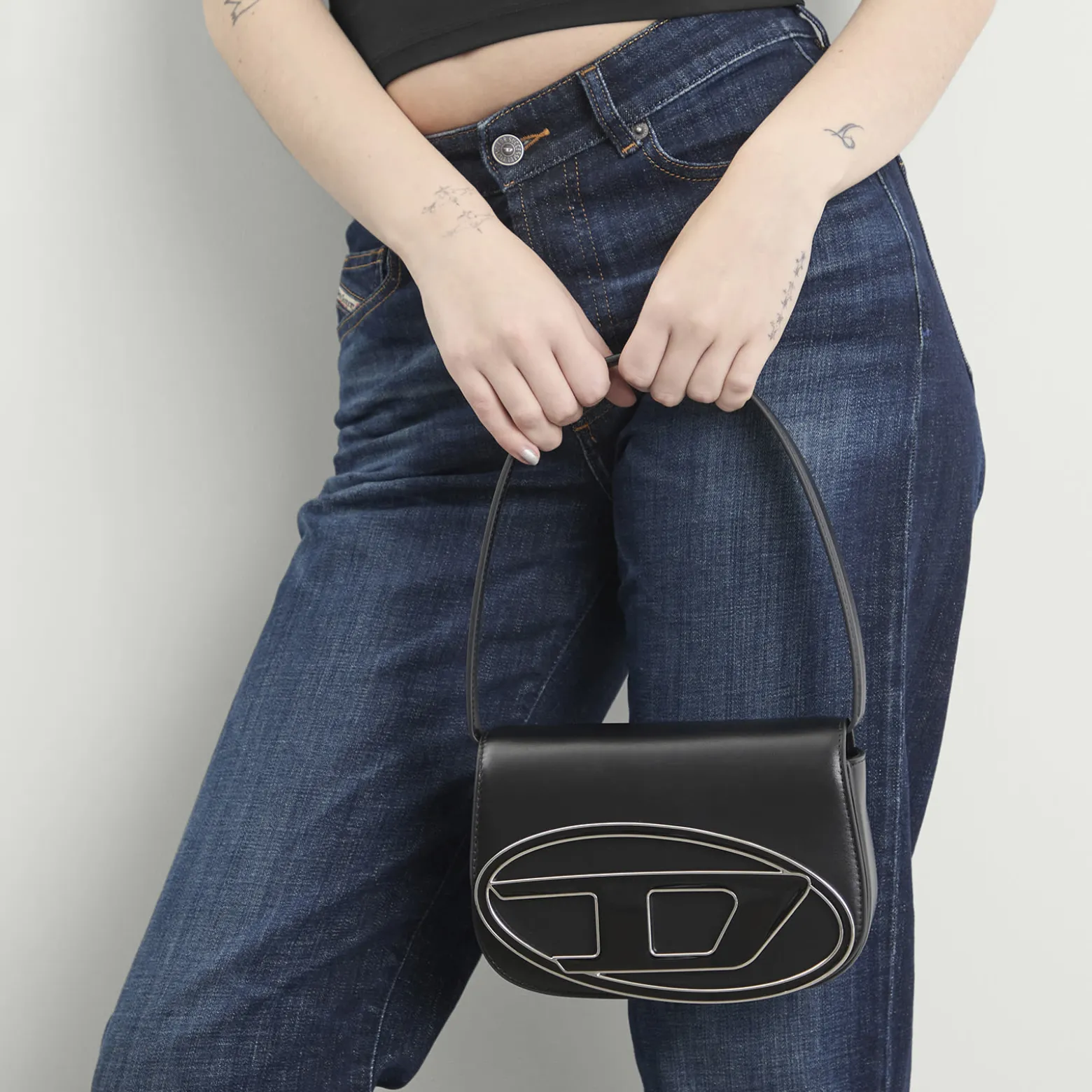 Diesel 1DR Logo Leather Handbag