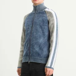Diesel Indigo Knit Zip Cardigan