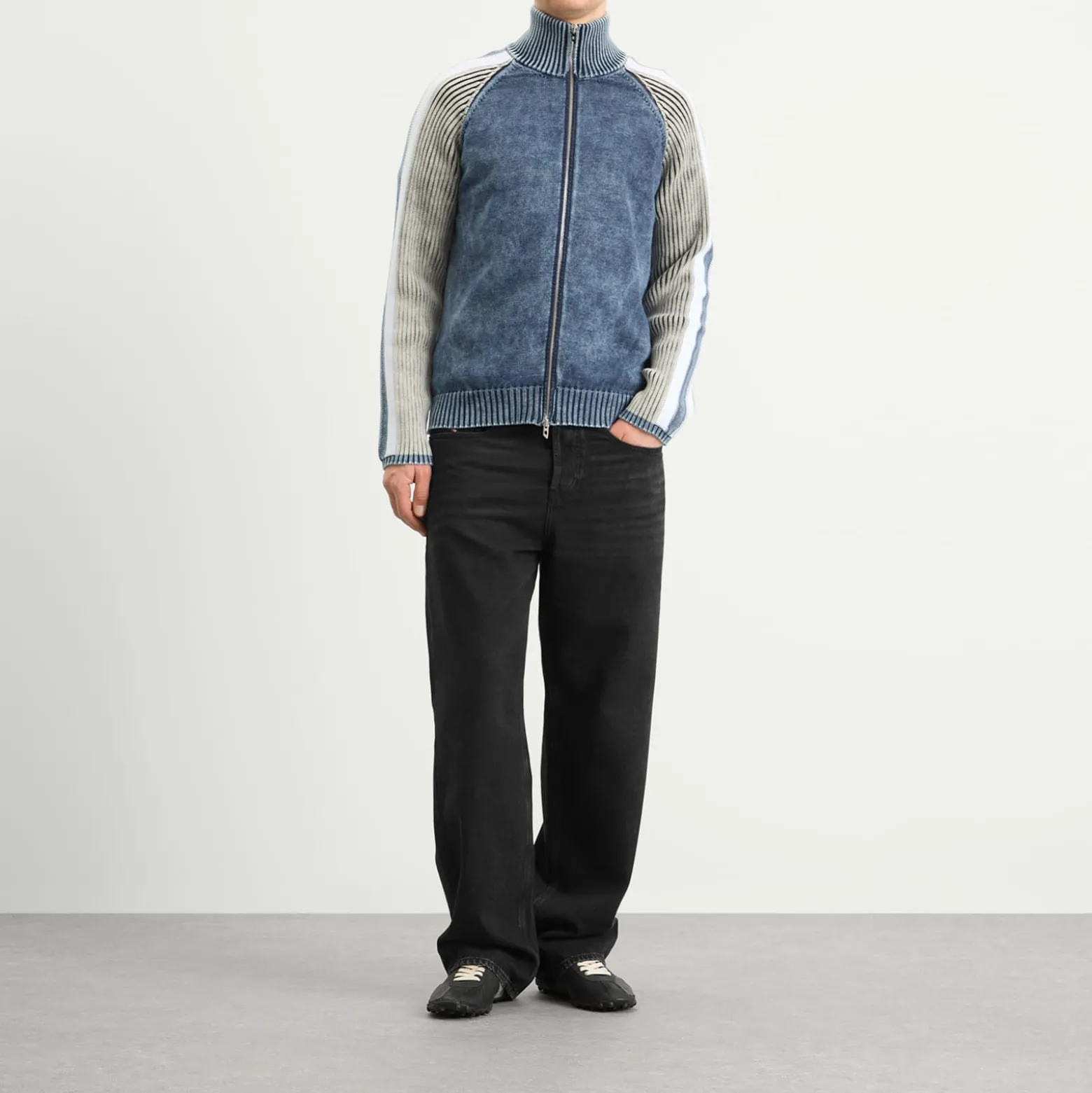 Diesel Indigo Knit Zip Cardigan