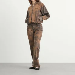 Diesel L-Ysa Camouflage Leather Trousers