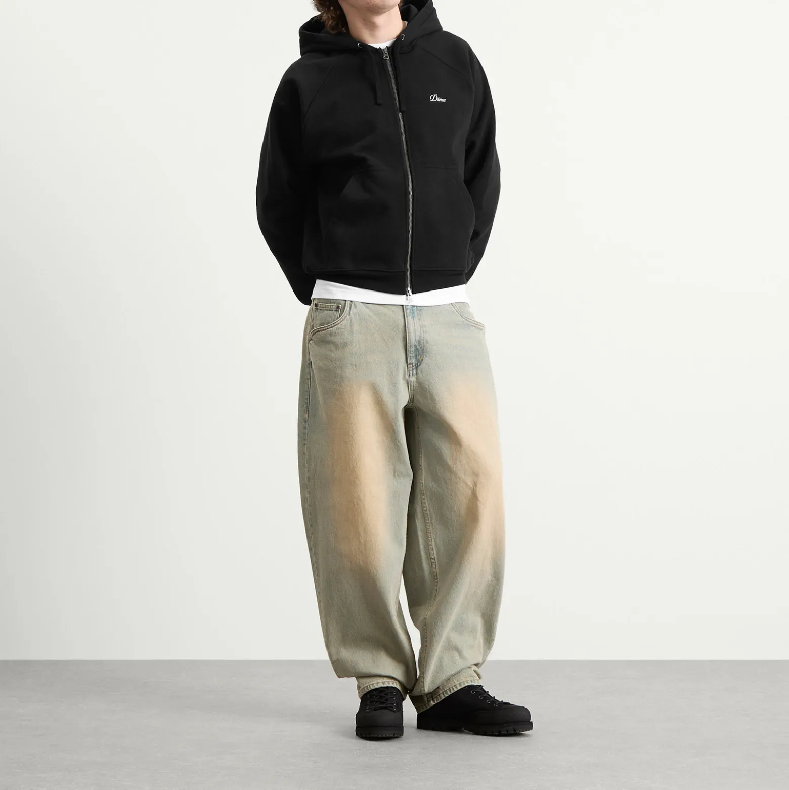 Dime Cursive Small Logo Zip Hoodie