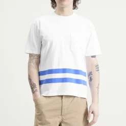 Drake's Printed Stripe Pocket T-Shirt