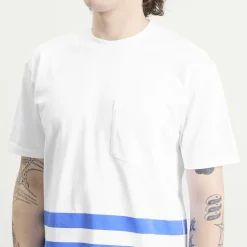 Drake's Printed Stripe Pocket T-Shirt