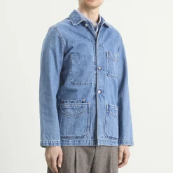 Drake's Selvedge Denim Chore Jacket