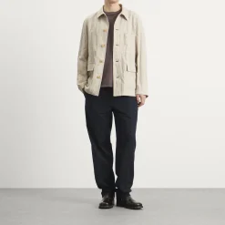 Dries Van Noten Herringbone Cotton Linen Chore Jacket