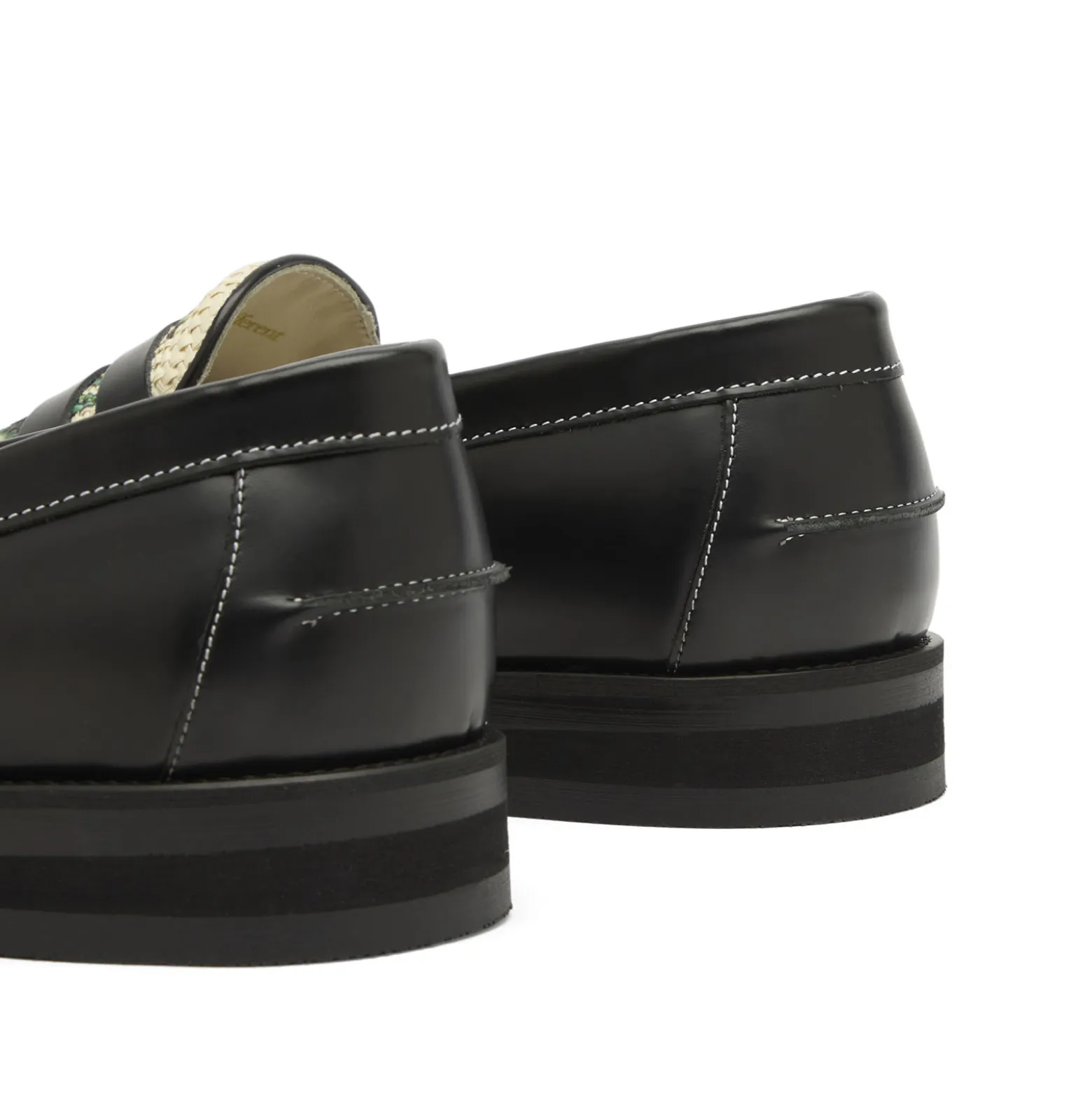 Duke + Dexter Wilde Olive Raffia Penny Loafer