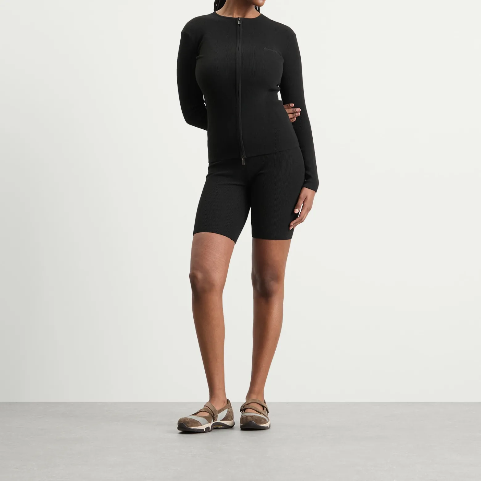 Fear of God ESSENTIALS Signature Rib Knit Long Sleeve Zip Up