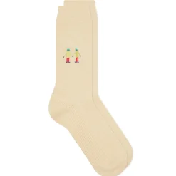 Folk Embroidery Waffle Socks