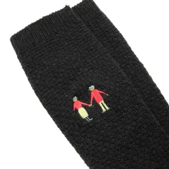 Folk Embroidery Waffle Socks