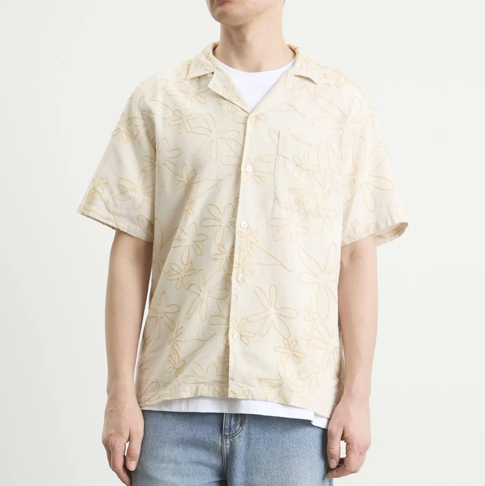 Foret Peer Embroidery Regular Fit Ss Shirt