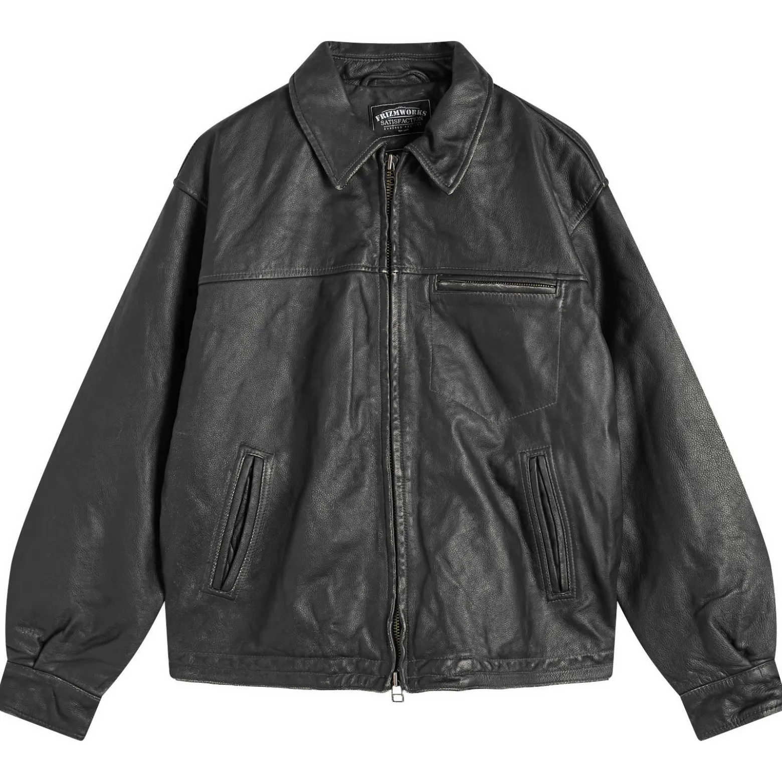 FrizmWORKS Destroyed Cowhide Leather Jacket
