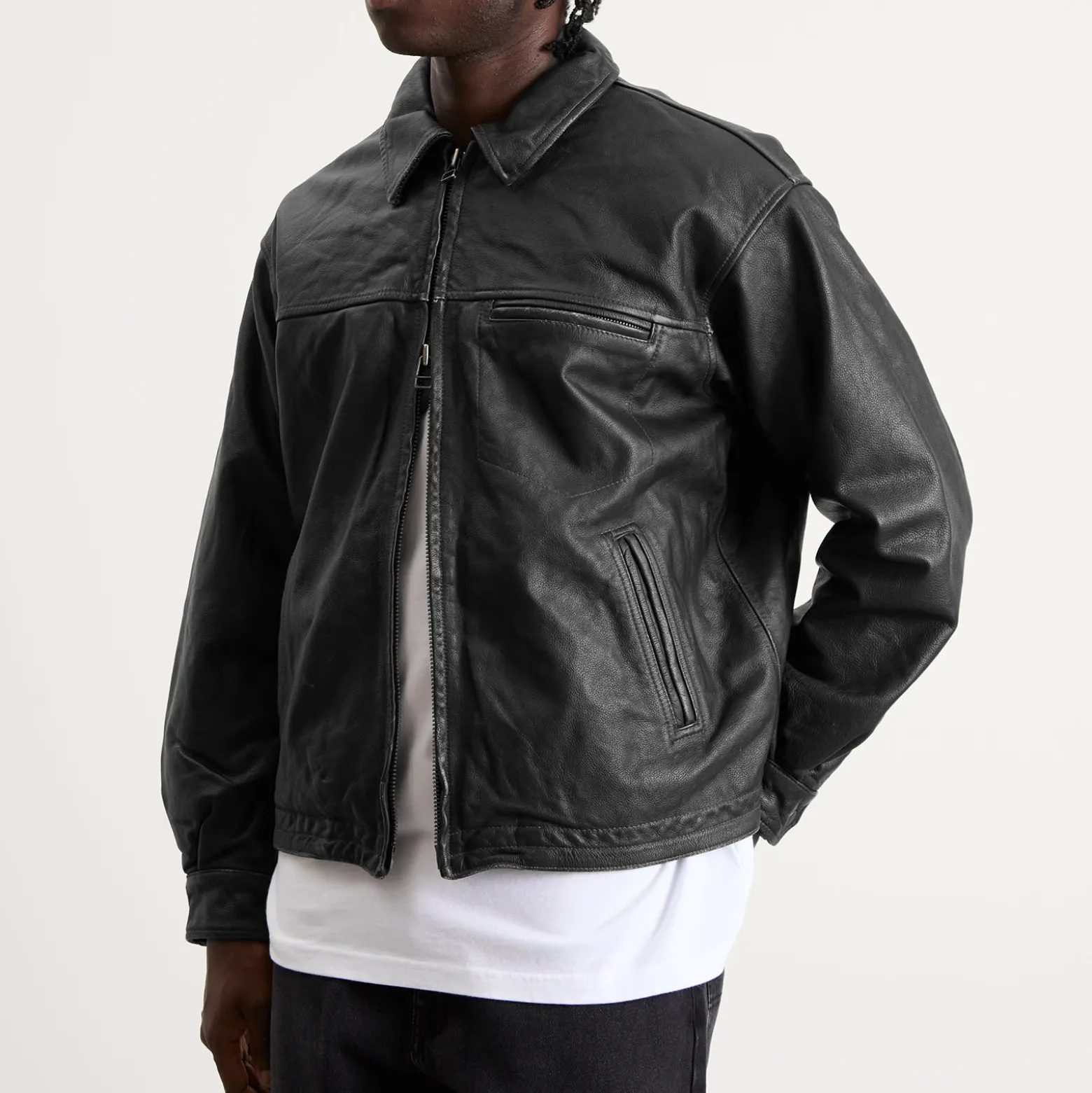 FrizmWORKS Destroyed Cowhide Leather Jacket