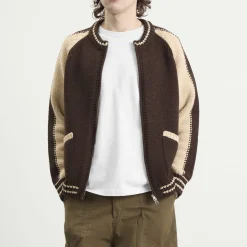FrizmWORKS Wool Varsity Zip Cardigan