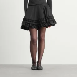 GANNI Duchesse Nylon Mini Frill Circle Skirt