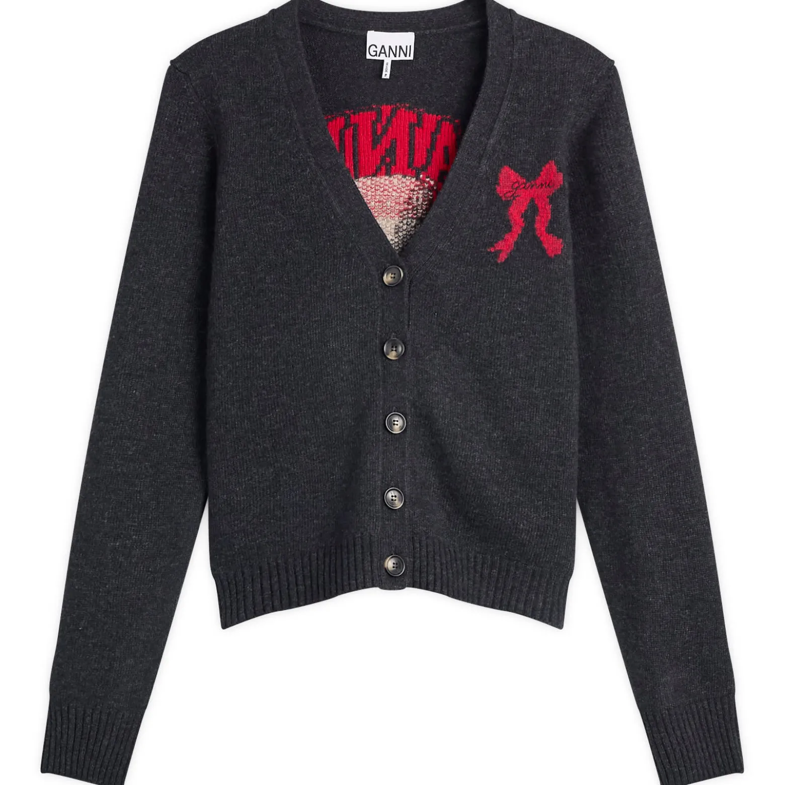 GANNI Graphic Wool Cardigan