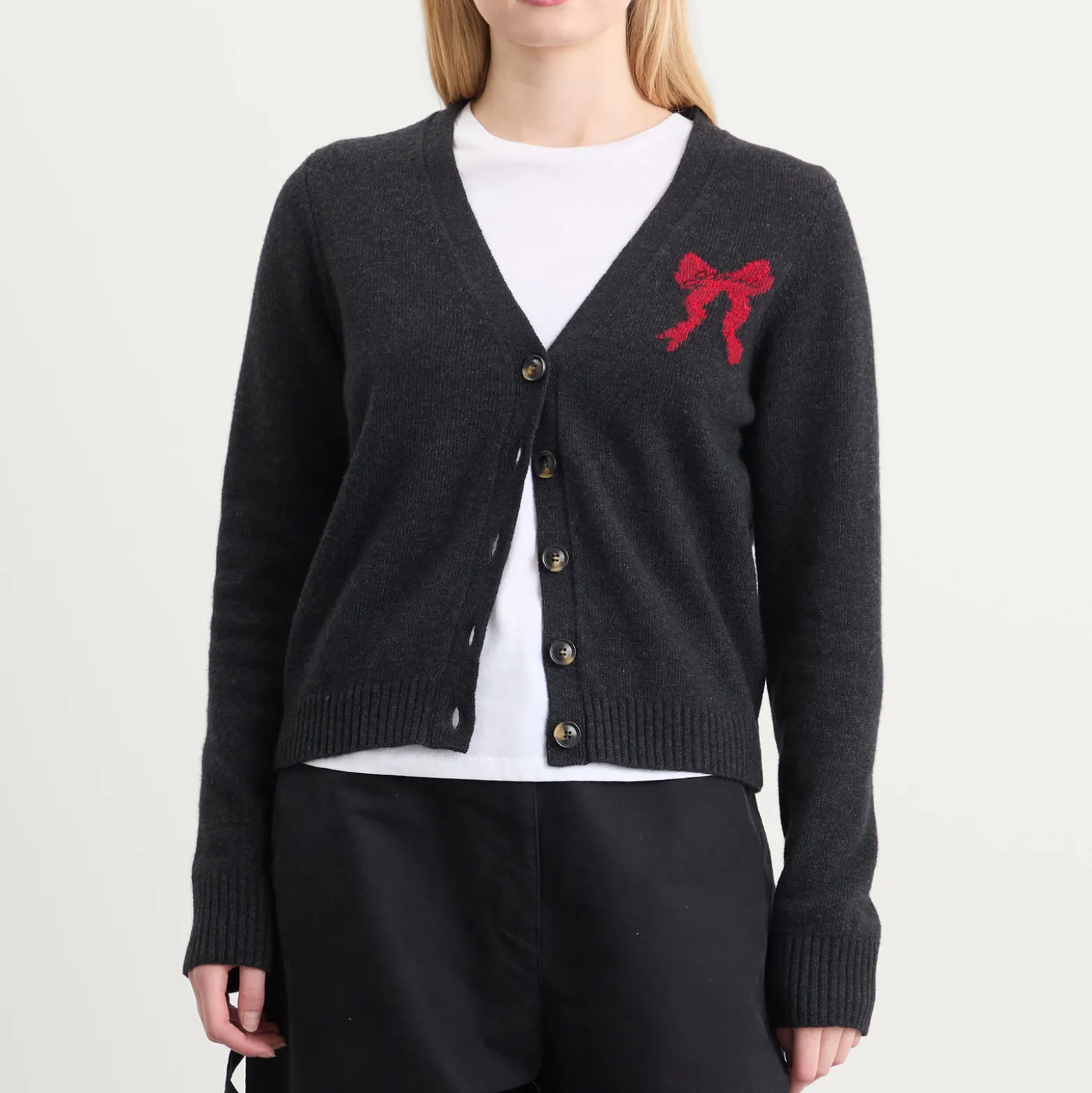 GANNI Graphic Wool Cardigan