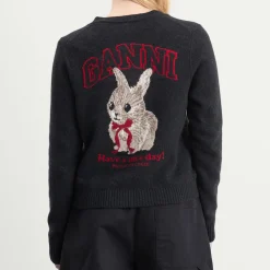 GANNI Graphic Wool Cardigan