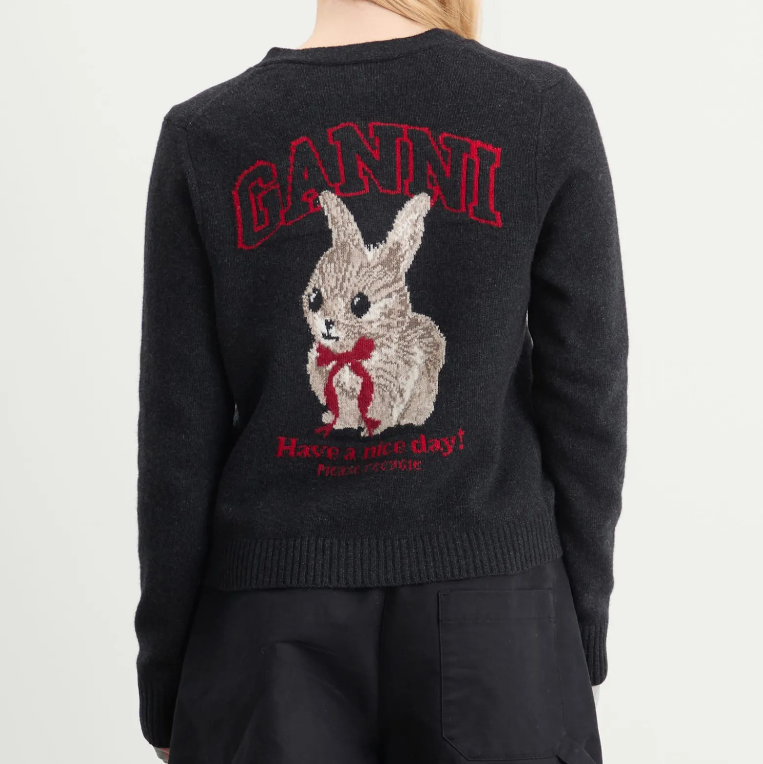 GANNI Graphic Wool Cardigan