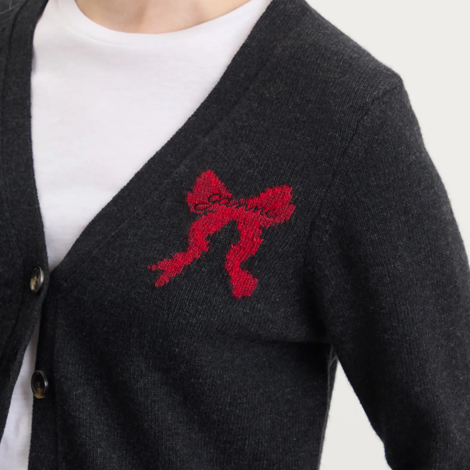 GANNI Graphic Wool Cardigan
