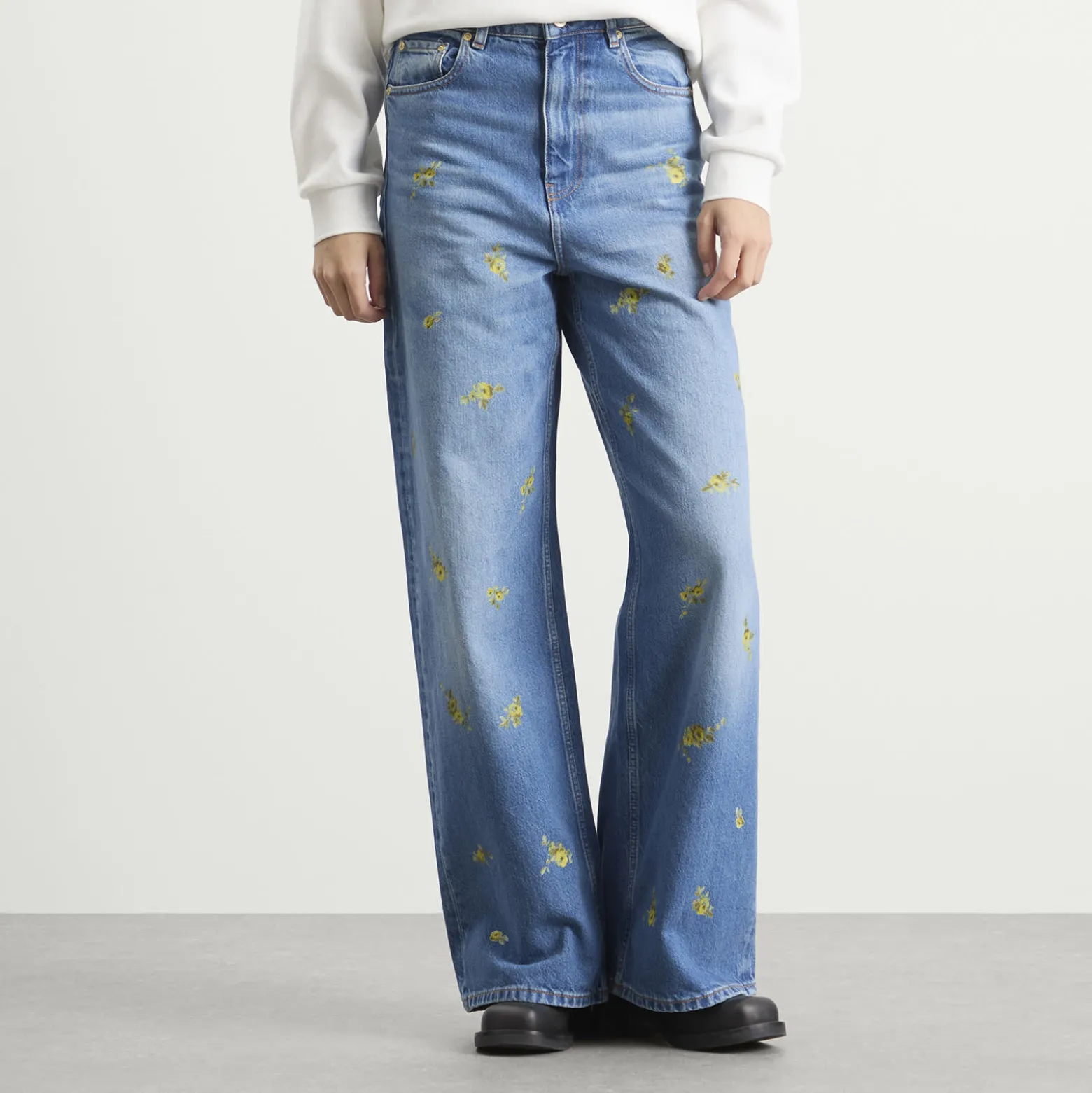 GANNI Printed Flower Lari Jeans
