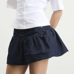GANNI Rinse Denim Bubble Mini Skirt