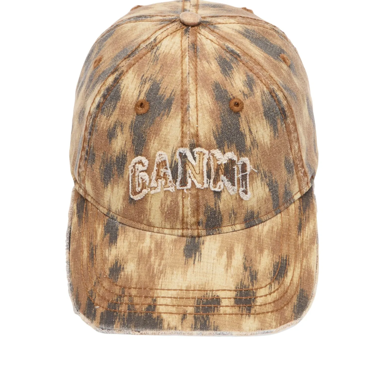 GANNI Washed Cotton Print Canvas Cap