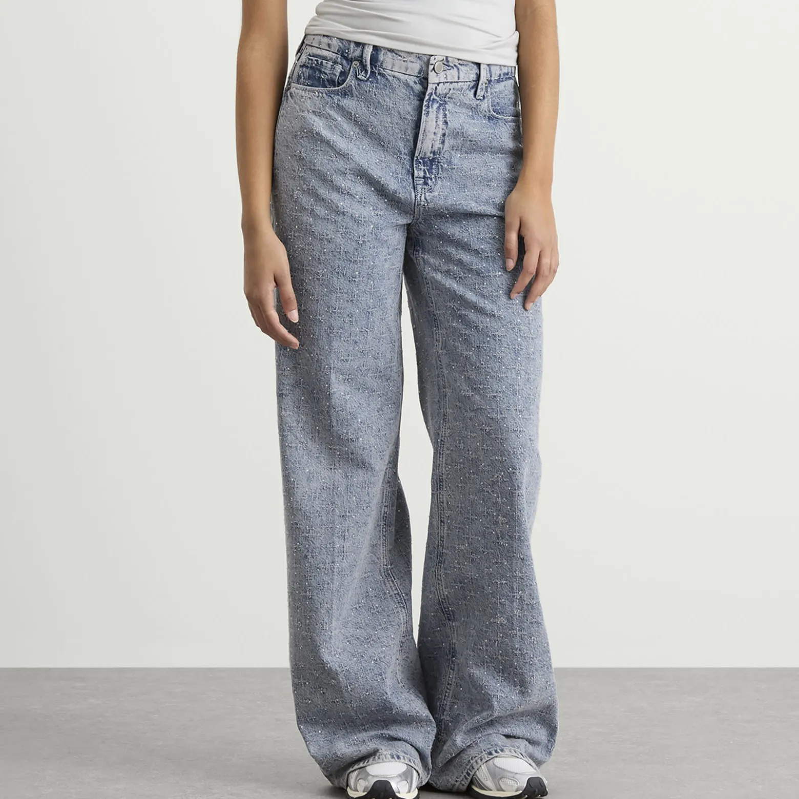 Good American Good Standard Straight Crystal Jeans