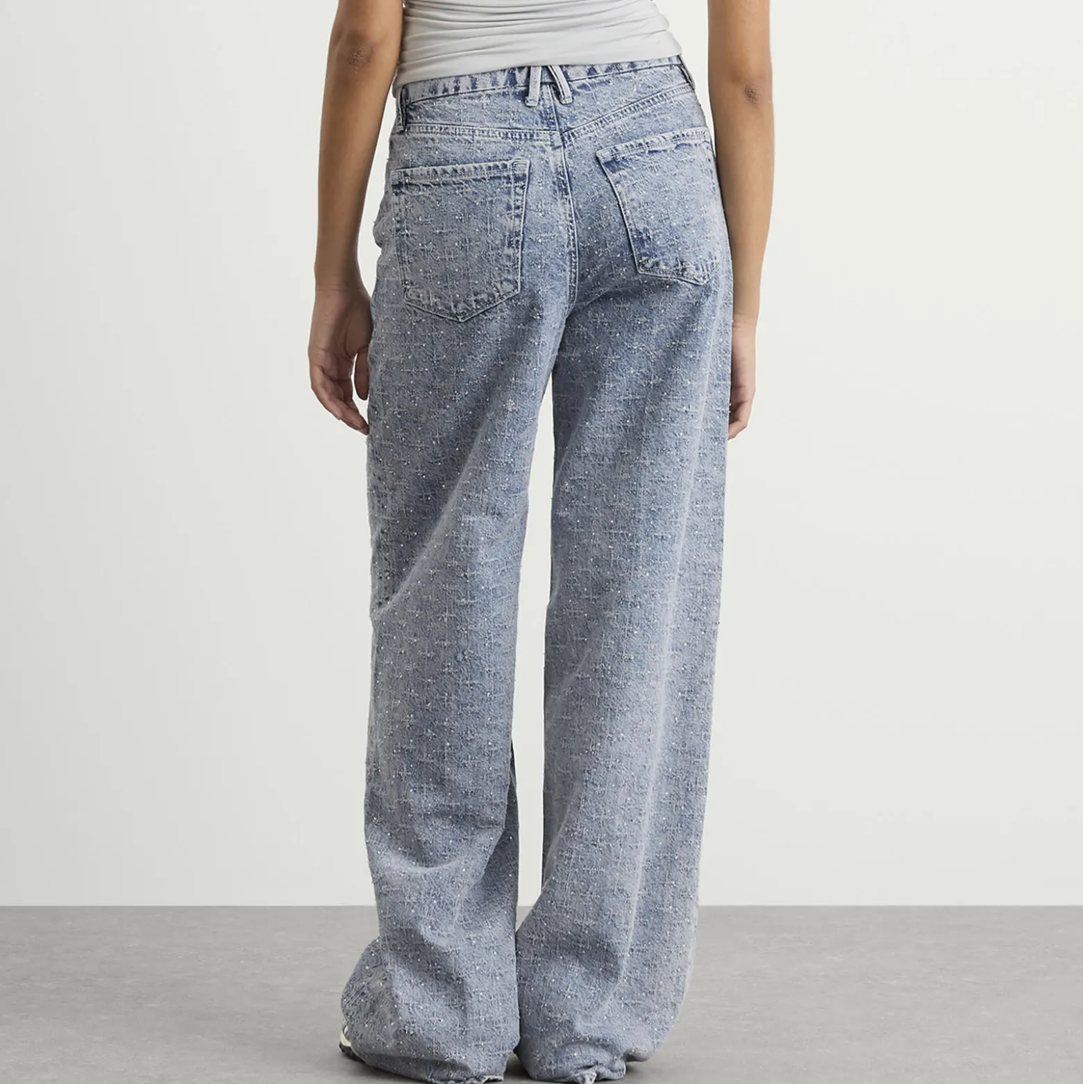 Good American Good Standard Straight Crystal Jeans