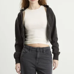 Good American Jeanius Zip Up Hoodie