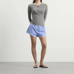 Good American Poplin Lace Trimmed Boxer Shorts