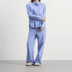 Good American Poplin Lace Trimmed Pull On Pants