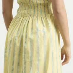 House Of Sunny Striped Ruched Mesh Dress