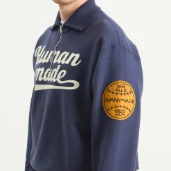 Human Made Half Zip Logo Sweatshirt