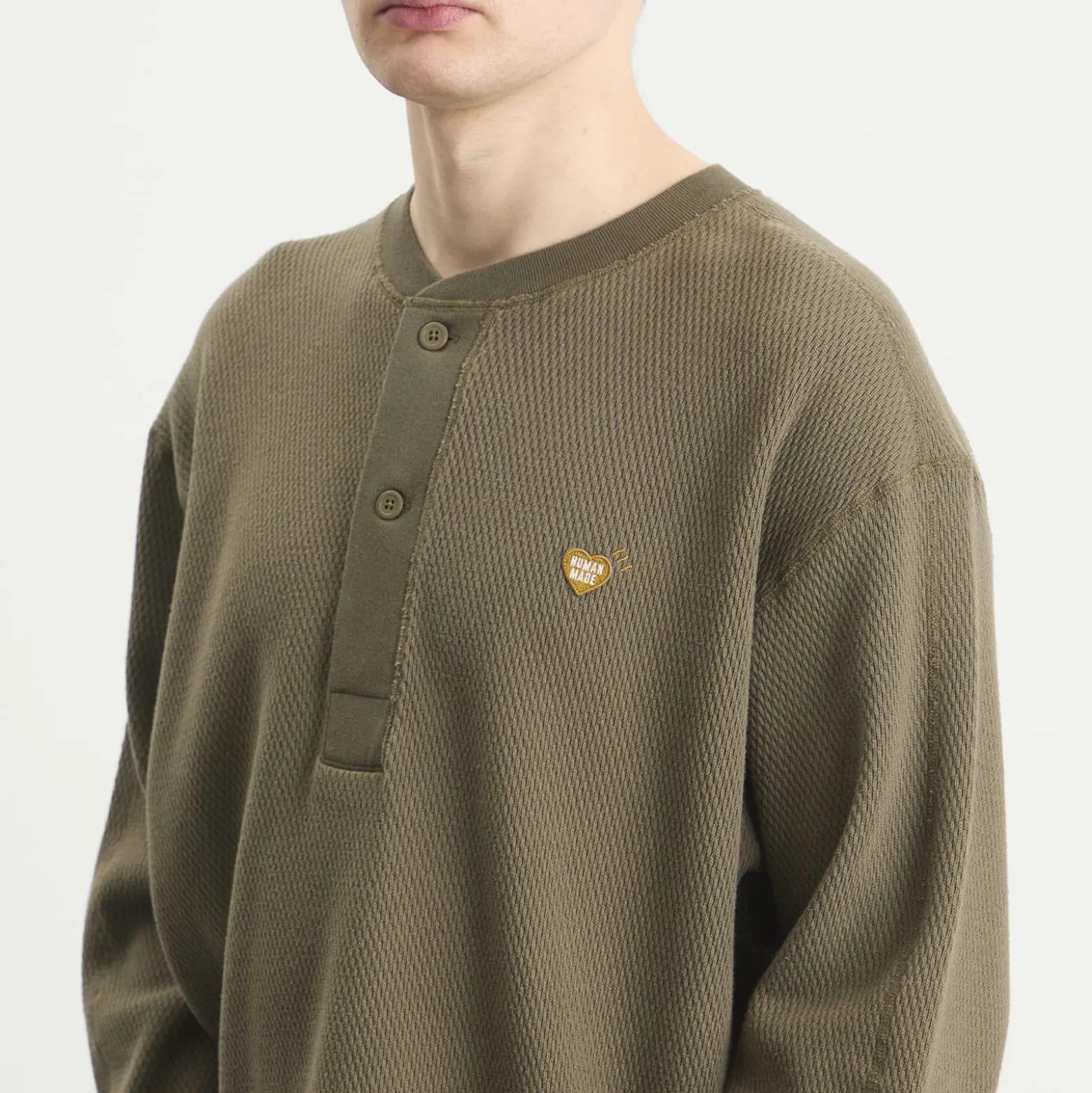 Human Made Henley Neck Small Heart Shirt