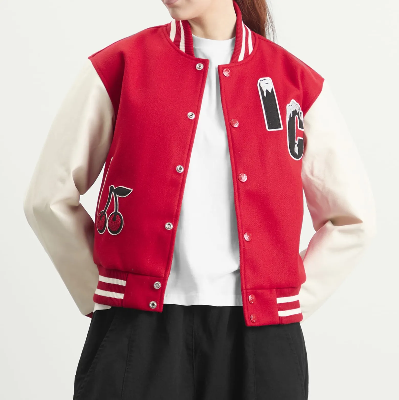 ICECREAM Cherry Varsity Jacket