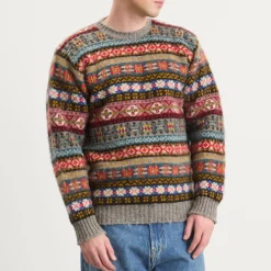 Jamieson's of Shetland Brushed Fair Isle Crew Knit