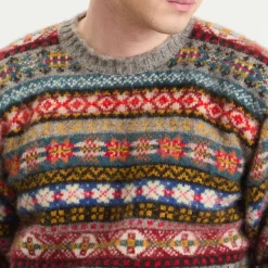 Jamieson's of Shetland Brushed Fair Isle Crew Knit