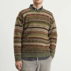 Jamieson's of Shetland Brushed Fair Isle Crew Knit